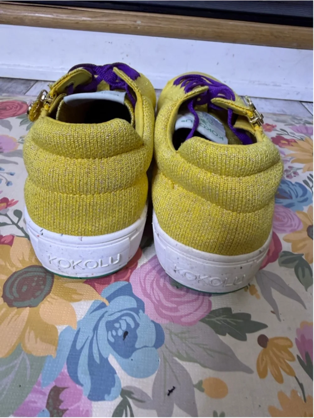 KOKOLU Golden Yellow & Purple Sneakers Size 8